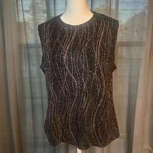 Ronni Nicole Black Silver Sleeveless Boxy Tank